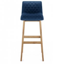 Taburete Terciopelo Roble - Colt Azul