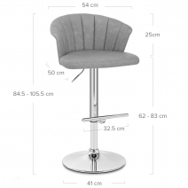 Taburete Polipiel Cromo - Symphony Gris