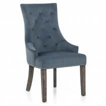 Silla Tela Madera Gris - Ascot Azul