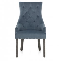 Silla Tela Madera Gris - Ascot Azul