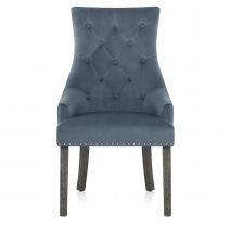 Silla Tela Madera Gris - Ascot Azul