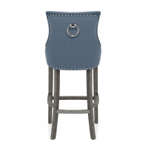 Taburete Tela Madera Gris - Ascot Azul