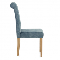 Silla Terciopelo Madera - Portland Azul