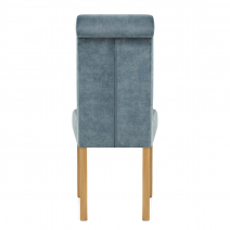 Silla Terciopelo Madera - Portland Azul