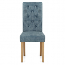 Silla Terciopelo Madera - Portland Azul