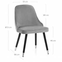 Silla Terciopelo Madera - Glam Gris