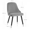 Silla Terciopelo Madera - Glam Gris