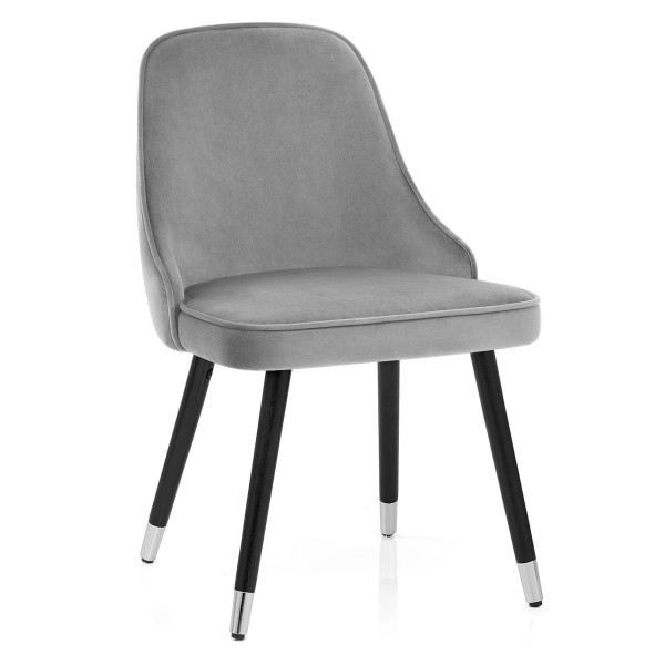 Silla Terciopelo Madera - Glam Gris