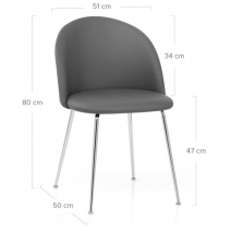 Silla Polipiel Cromo - Novello Gris Oscuro