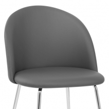 Silla Polipiel Cromo - Novello Gris Oscuro