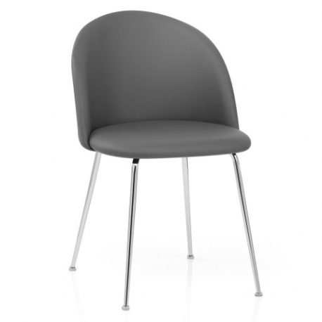 Silla Polipiel Cromo - Novello Gris Oscuro
