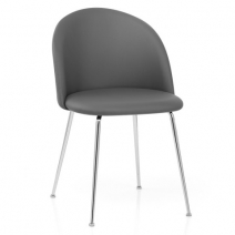 Silla Polipiel Cromo - Novello Gris Oscuro