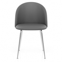 Silla Polipiel Cromo - Novello Gris Oscuro
