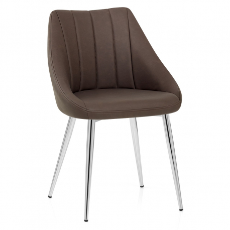 Silla Polipiel Metal - Tempo Marrón