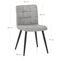 Silla Polipiel Metal - Galaxy Gris