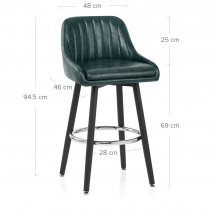 Taburete Polipiel Antiguo Satinado - Hamilton Verde