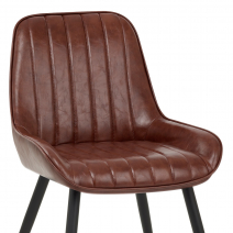 Silla Polipiel Metal - Mustang Marrón