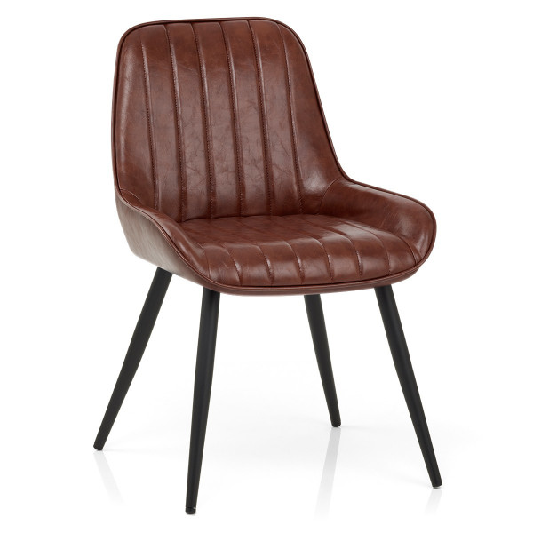 Silla Polipiel Metal - Mustang Marrón