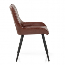 Silla Polipiel Metal - Mustang Marrón
