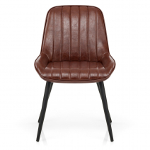 Silla Polipiel Metal - Mustang Marrón