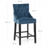 Taburete Terciopelo Madera - Loxley Azul