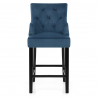 Taburete Terciopelo Madera - Loxley Azul