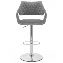 Taburete Terciopelo Cromo - Fairfield Grigio