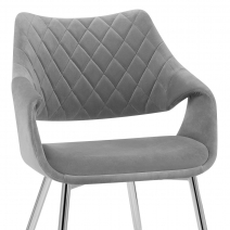 Silla Terciopelo Cromo - Fairfield Gris