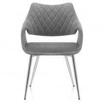 Silla Terciopelo Cromo - Fairfield Gris