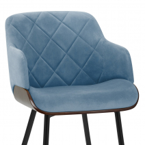Silla Terciopelo Madera - Dakota Azul