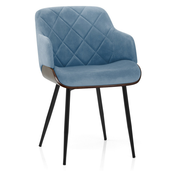 Silla Terciopelo Madera - Dakota Azul Silla Terciopelo Madera - Dakota Azul