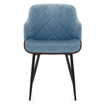 Silla Terciopelo Madera - Dakota Azul