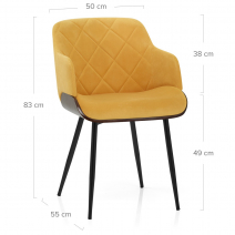 Silla Terciopelo Madera - Dakota Amarillo