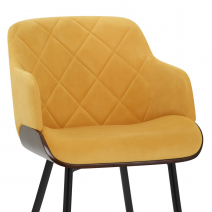 Silla Terciopelo Madera - Dakota Amarillo