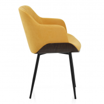 Silla Terciopelo Madera - Dakota Amarillo