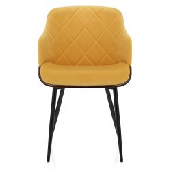 Silla Terciopelo Madera - Dakota Amarillo