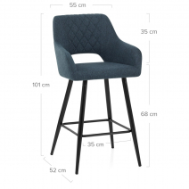 Taburete Tela Metal - Lopez Blu
