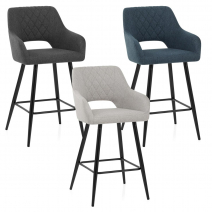 Taburete Tela Metal - Lopez Gris