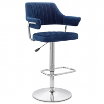 Skyline Chrome Stool Velvet