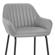 Taburete Cuero Auténtico Metal - Kanto Gris