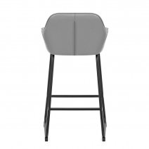 Taburete Cuero Auténtico Metal - Kanto Gris