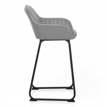 Taburete Cuero Auténtico Metal - Kanto Gris