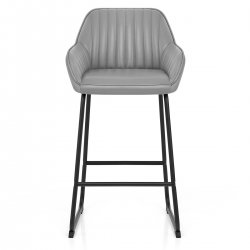 Taburete Cuero Auténtico Metal - Kanto Marrón