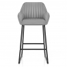 Taburete Cuero Auténtico Metal - Kanto Gris