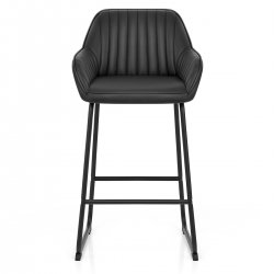 Taburete Cuero Auténtico Metal - Kanto Marrón