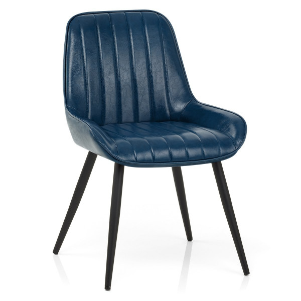 Silla Polipiel Metal - Mustang Azul