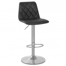 Taburete Auténtico Cuero Satinado - Melody Negro