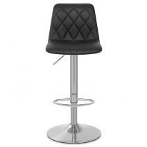 Taburete Auténtico Cuero Satinado - Melody Negro