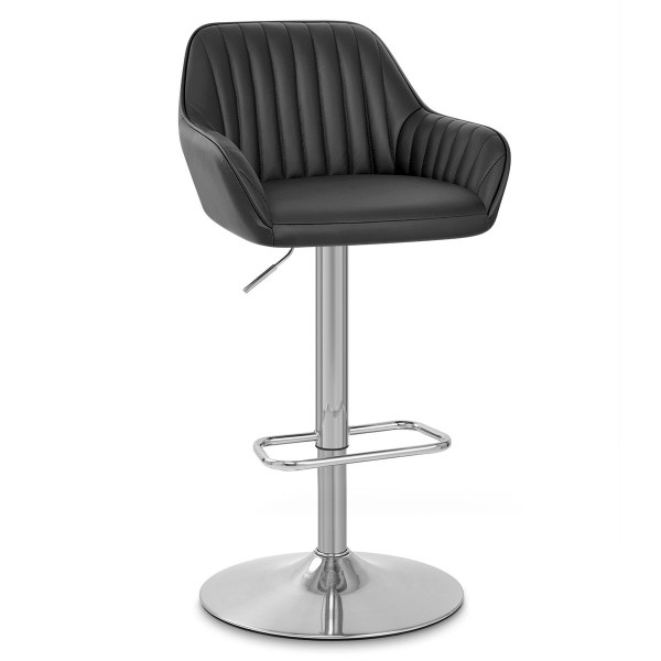 Taburete Auténtico Cuero Satinado - Tokyo Negro