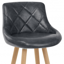 Taburete Cuero Sintético Anticado - Fuse Gris